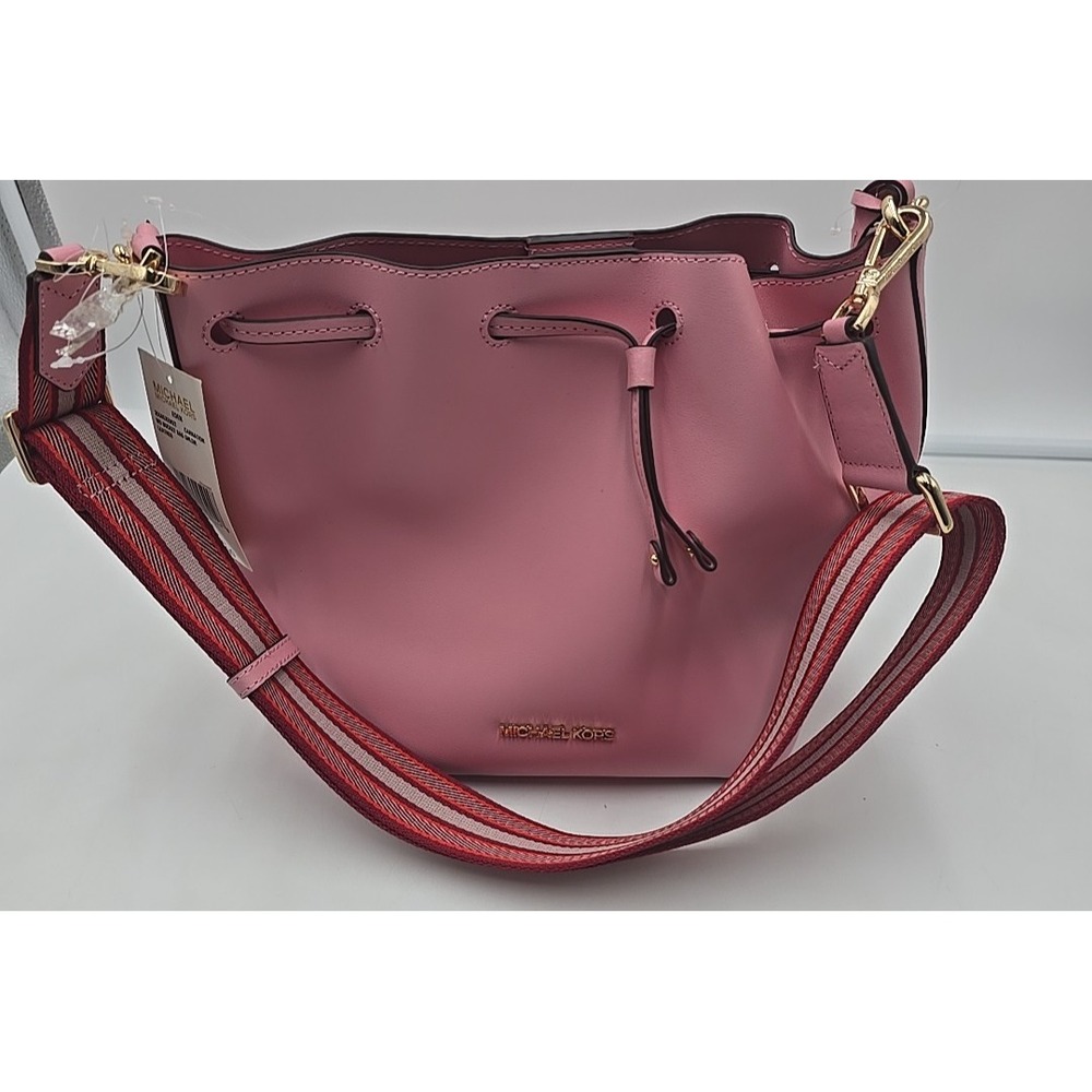 NEW MICHAEL Michael Kors Eden Medium Leather Pink Bucket Shoulder Bag MSRP $398. - Picture 4 of 16
